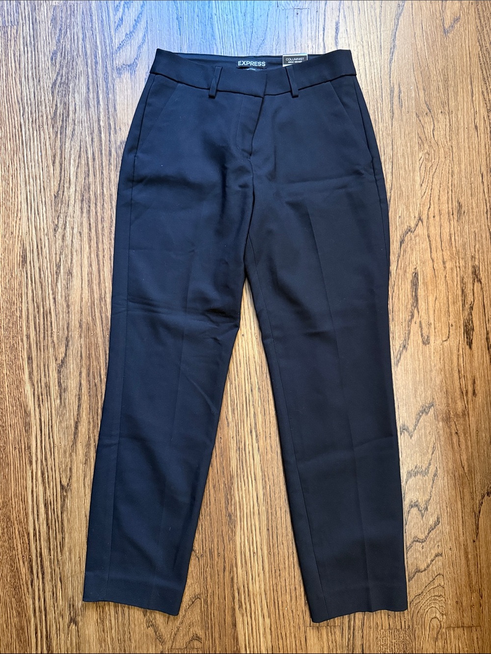 Express Columnist Ankle Mid Rise Black Dress Pants